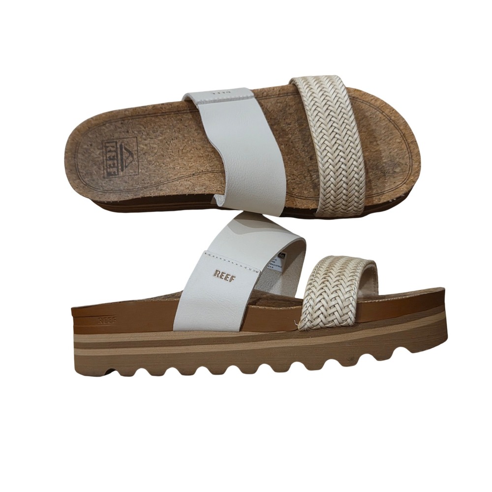 Reef Vista Cushion Vista Hi
Arch Support Sandals White Woven Platform Slide 7